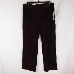 Style & Co. Merlot Velour Straight Leg Petite Pants - Women's Large Petite